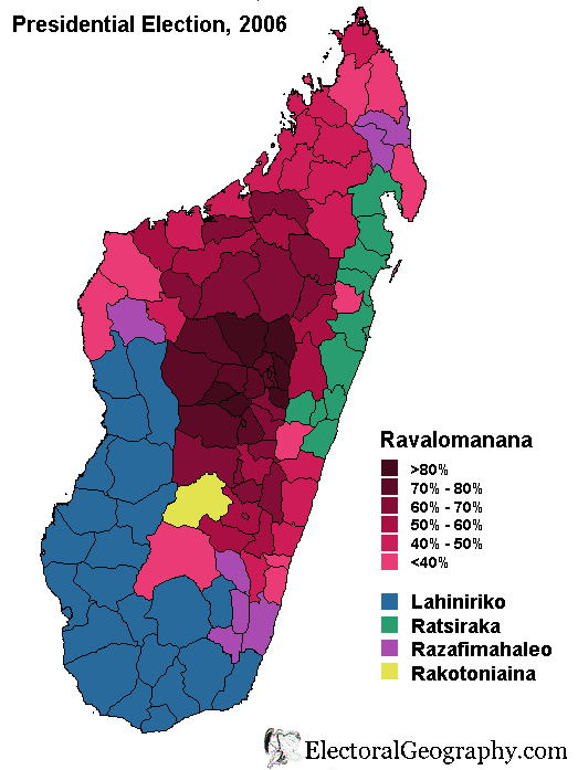 Madagascar. Presidential Election 2006 | Electoral Geography 2.0