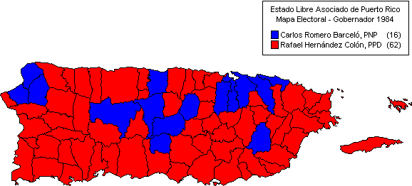 Puerto Rico. Gubernatorial Election 1984 | Electoral Geography 2.0