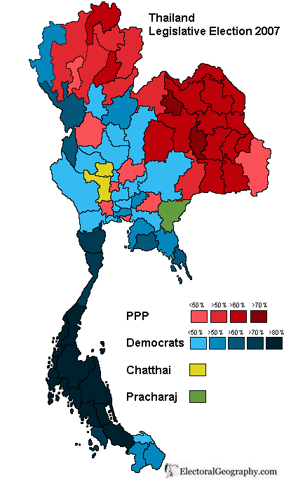 Thailand. Legislative Election 2007 | Electoral Geography 2.0