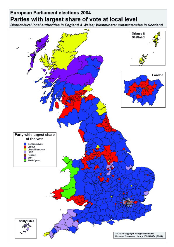 United Kingdom. European Parliament Election 2004 | Electoral.