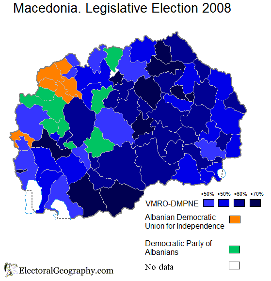 Macedonia. Legislative Election 2008 - Electoral Geography 2.0