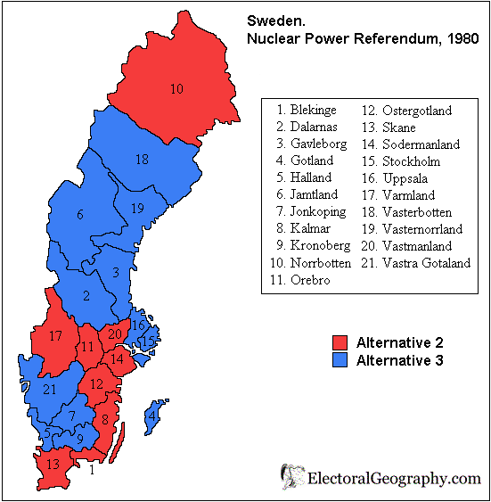 1980 sweden nuclear referendum 1980 map results