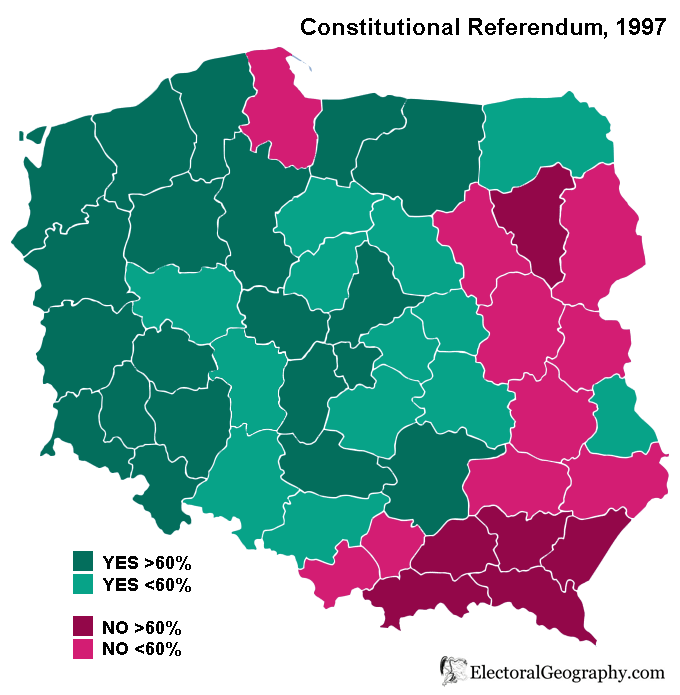 poland constitutional referendum 1997 map