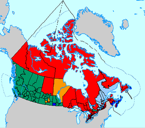 canada election 2000 map