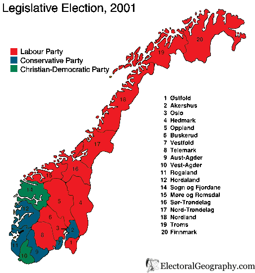 Norway legislative election 2001