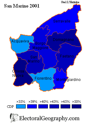 san marino legislative election 2001 map