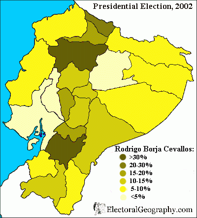 election map of Ecuador2002 Borja