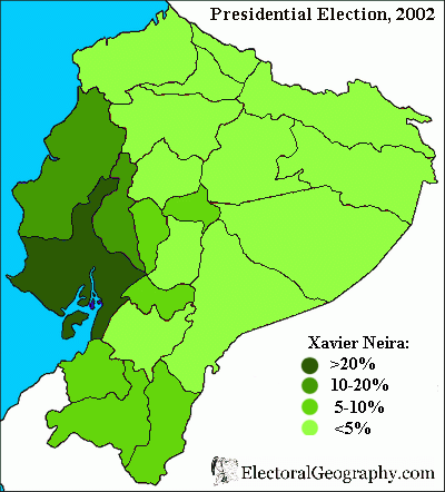 election map of Ecuador2002 Neira