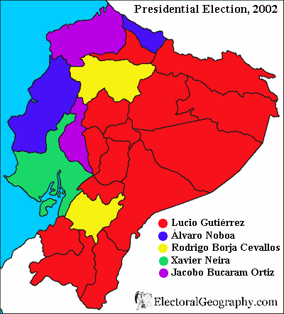 election map of Ecuador2002