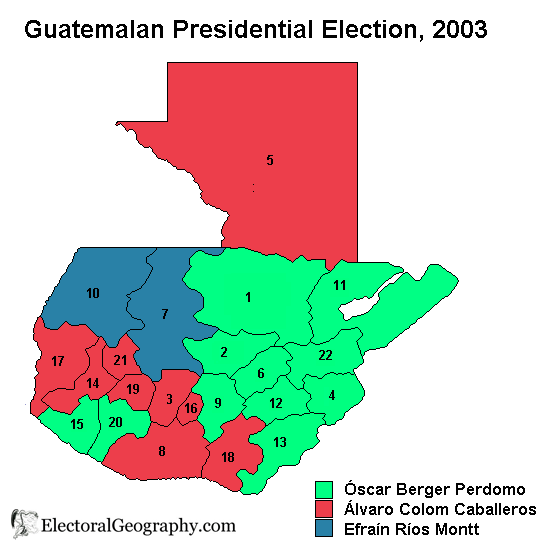 guatemala presidential election 2003 map results first round