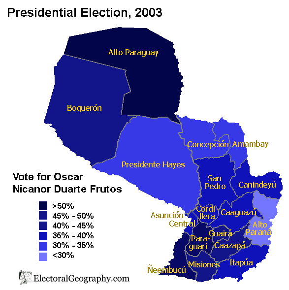 paraguya presidential election 2003 oscar nicanor duarte frutos