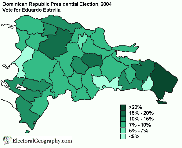 dominican republic presidential election 2004 map estrella