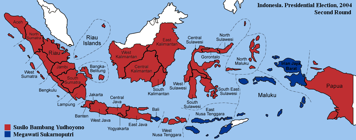 indonesia presidential election 2004 second round map