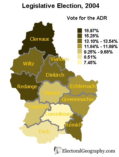 luxemburg legislative election 2004 adr