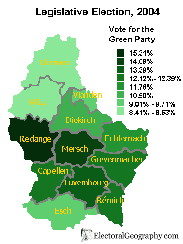 luxemburg legislative election 2004 green party