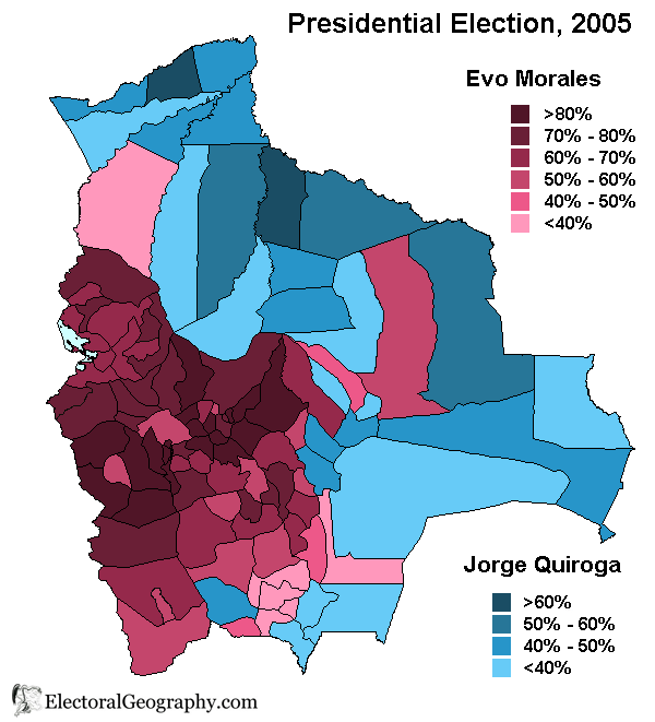 bolivia presidential election 2005 map