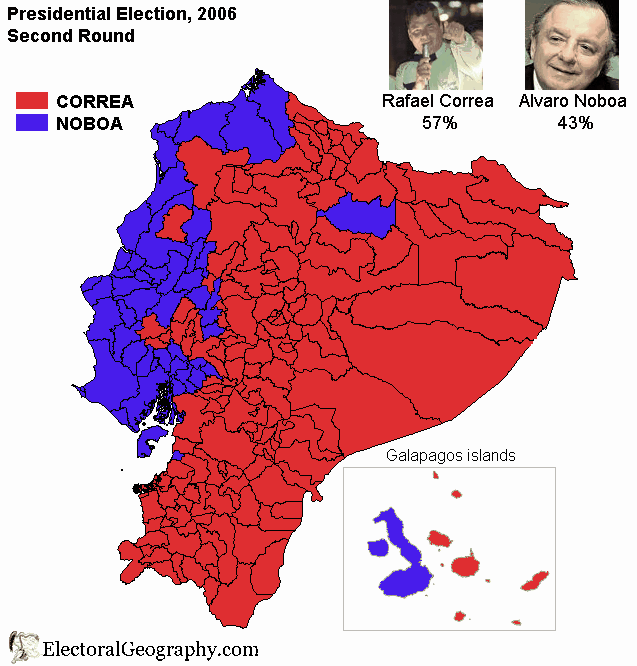 ecuador presidential election 2006 second round cantones