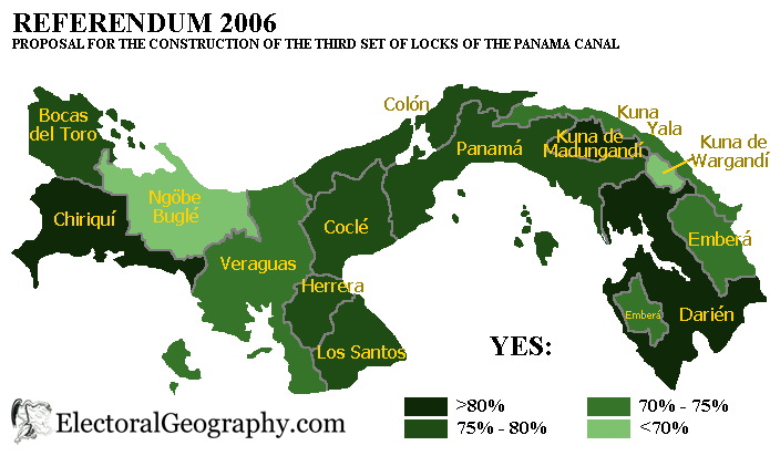 map of referendum in Panama
