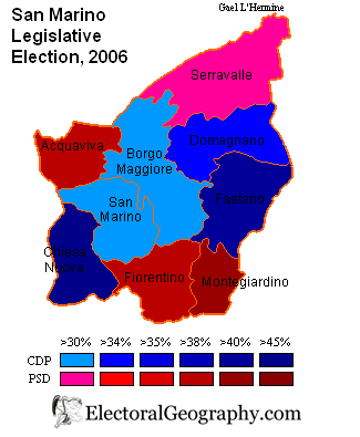 san marino legislative election 2006 map