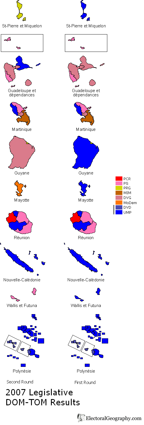 france legislative election 2007 results map overseas