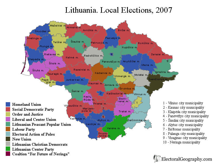 lithuania local elections 2007 map
