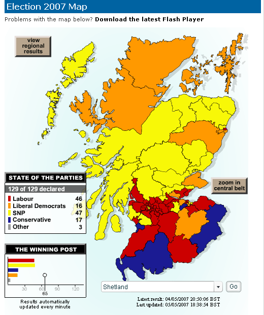 scotland election 2007 map