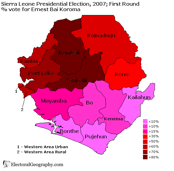 sierra leone presidential election 2007 first round koroma