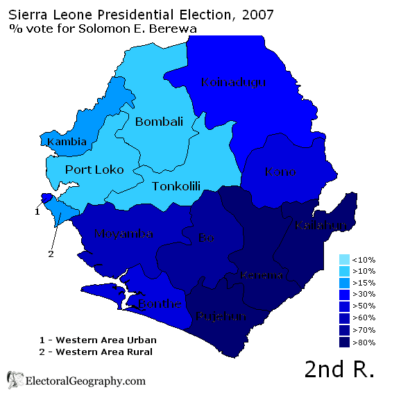 sierra leone presidential election 2007 second round berewa